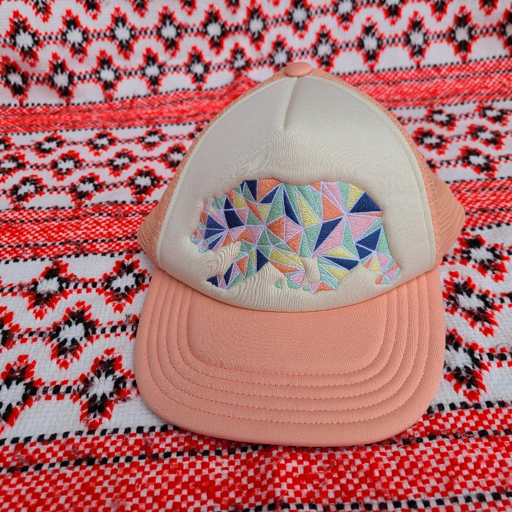 ♡The North face multicolor bear hat w/ pink mesh♡